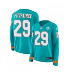 Womens Nike Miami Dolphins 29 Minkah Fitzpatrick Limited Aqua Therma Long Sleeve NFL Jersey