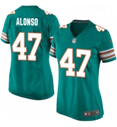 Womens Nike Miami Dolphins 47 Kiko Alonso Game Aqua Green Alternate NFL Jersey