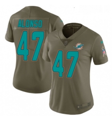Womens Nike Miami Dolphins 47 Kiko Alonso Limited Olive 2017 Salute to Service NFL Jersey
