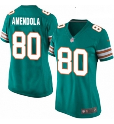 Womens Nike Miami Dolphins 80 Danny Amendola Game Aqua Green Alternate NFL Jersey