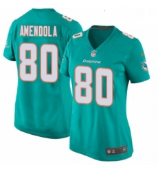 Womens Nike Miami Dolphins 80 Danny Amendola Game Aqua Green Team Color NFL Jersey