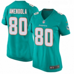 Womens Nike Miami Dolphins 80 Danny Amendola Game Aqua Green Team Color NFL Jersey