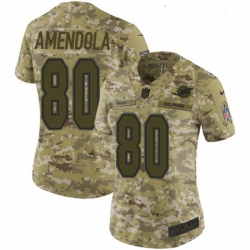 Womens Nike Miami Dolphins 80 Danny Amendola Limited Camo 2018 Salute to Service NFL Jersey