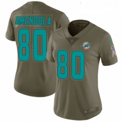 Womens Nike Miami Dolphins 80 Danny Amendola Limited Olive 2017 Salute to Service NFL Jersey
