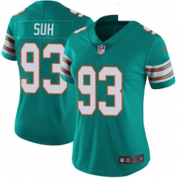 Womens Nike Miami Dolphins 93 Ndamukong Suh Aqua Green Alternate Vapor Untouchable Limited Player NFL Jersey