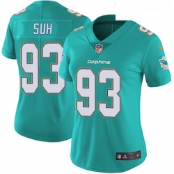 Womens Nike Miami Dolphins 93 Ndamukong Suh Aqua Green Team Color Vapor Untouchable Limited Player NFL Jersey
