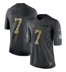 7 Limited Jason Sanders Black Nike NFL Youth Jersey Miami Dolphins 2016 Salute to Service