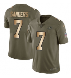 7 Limited Jason Sanders OliveGold Nike NFL Youth Jersey Miami Dolphins 2017 Salute to Service