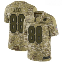 Dolphins #88 Mike Gesicki Camo Youth Stitched Football Limited 2018 Salute to Service Jersey