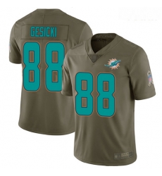 Dolphins #88 Mike Gesicki Olive Youth Stitched Football Limited 2017 Salute to Service Jersey