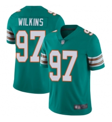 Dolphins 97 Christian Wilkins Aqua Green Alternate Youth Stitched Football Vapor Untouchable Limited Jersey
