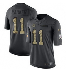 Nike Dolphins #11 DeVante Parker Black Youth Stitched NFL Limited 2016 Salute to Service Jersey