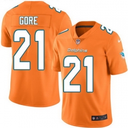 Nike Dolphins #21 Frank Gore Orange Youth Stitched NFL Limited Rush Jersey