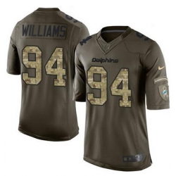 Nike Dolphins #94 Mario Williams Green Youth Stitched NFL Limited Salute to Service Jersey
