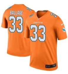 Youth Kalen Ballage Miami Dolphins Color Rush Legend Nike Jersey Orange