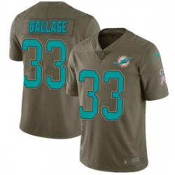 Youth Kalen Ballage Miami Dolphins Limited Salute to Service Nike Jersey Green