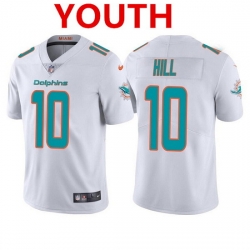 Youth Miami Dolphins 10 Tyreek Hill White Vapor Untouchable Limited Stitched Jersey