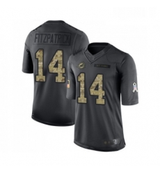 Youth Miami Dolphins 14 Ryan Fitzpatrick Limited Black 2016 Salute to Service Football Jersey