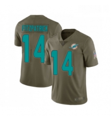 Youth Miami Dolphins 14 Ryan Fitzpatrick Limited Olive 2017 Salute to Service Football Jersey