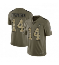 Youth Miami Dolphins 14 Ryan Fitzpatrick Limited Olive Camo 2017 Salute to Service Football Jersey