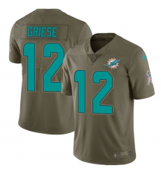Youth Nike Dolphins #12 Bob Griese Olive Stitched NFL Limited 2017 Salute to Service Jersey