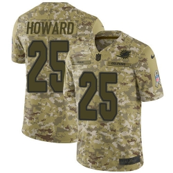 Youth Nike Dolphins 25 Xavien Howard Camo Stitched NFL Limited 2018 Salute to Service Jersey