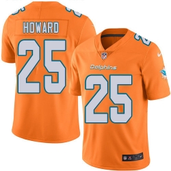 Youth Nike Dolphins 25 Xavien Howard Orange Stitched NFL Limited Rush Jersey
