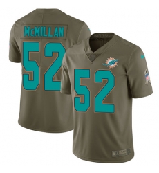 Youth Nike Dolphins #52 Raekwon McMillan Olive Stitched NFL Limited 2017 Salute to Service Jersey