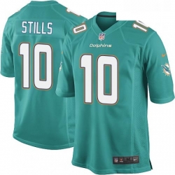 Youth Nike Miami Dolphins 10 Kenny Stills Game Aqua Green Team Color NFL Jersey