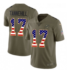 Youth Nike Miami Dolphins 17 Ryan Tannehill Limited OliveUSA Flag 2017 Salute to Service NFL Jersey