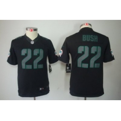 Youth Nike Miami Dolphins 22# Reggie Bush Black Impact Limited Jerseys