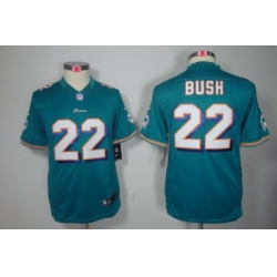 Youth Nike Miami Dolphins 22# Reggie Bush Green Color[Youth Limited Jerseys]