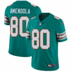 Youth Nike Miami Dolphins 80 Danny Amendola Aqua Green Alternate Vapor Untouchable Limited Player NFL Jersey