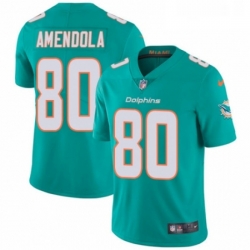 Youth Nike Miami Dolphins 80 Danny Amendola Aqua Green Team Color Vapor Untouchable Limited Player NFL Jersey