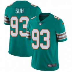 Youth Nike Miami Dolphins 93 Ndamukong Suh Aqua Green Alternate Vapor Untouchable Limited Player NFL Jersey
