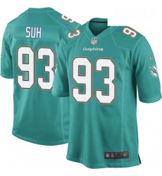 Youth Nike Miami Dolphins 93 Ndamukong Suh Game Aqua Green Team Color NFL Jersey