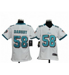 Youth Nike NFL Miami Dolphins #58 Karlos Dansby white Jerseys