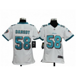 Youth Nike NFL Miami Dolphins #58 Karlos Dansby white Jerseys