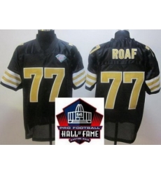 2012 Hall of Fame New Orleans Saints 77 Willie Roaf Black Throwback Jerseys