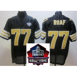 2012 Hall of Fame New Orleans Saints 77 Willie Roaf Black Throwback Jerseys