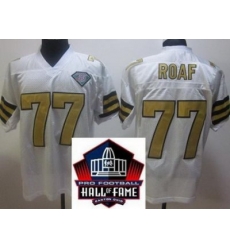 2012 Hall of Fame New Orleans Saints 77 Willie Roaf White Throwback Jerseys