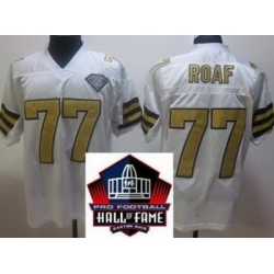 2012 Hall of Fame New Orleans Saints 77 Willie Roaf White Throwback Jerseys