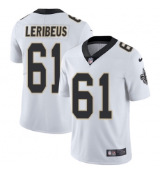 Limited Nike White Mens Josh LeRibeus Road Jersey NFL 61 New Orleans Saints Vapor Untouchable