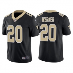 Men New Orleans Saints 20 Pete Werner Black Vapor Limited Stitched Jersey