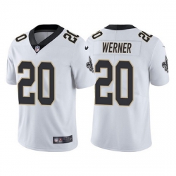 Men New Orleans Saints 20 Pete Werner White Vapor Limited Stitched Jersey