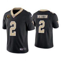 Men New Orleans Saints 2022 #2 Jameis Winston Black With 4-star C Patch Vapor Untouchable Limited Stitched NFL Jersey