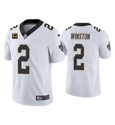Men New Orleans Saints 2022 #2 Jameis Winston White With 4-star C Patch Vapor Untouchable Limited Stitched NFL Jersey