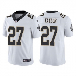 Men New Orleans Saints 27 Alontae Taylor White Vapor Limited Stitched Jersey