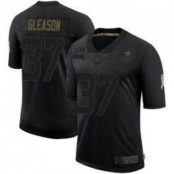 Men New Orleans Saints 37 Steve Gleason Black 2020 Salute To Service Limited Jersey