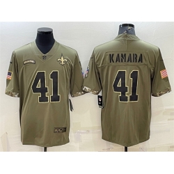 Men New Orleans Saints  41 Alvin Kamara Olive 2022 Salute To Service Limited Stitched Jersey